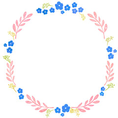 花のフレーム素材　手描き　
