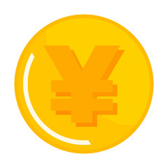 Obraz premium 円マークが描かれた金貨 白フチ