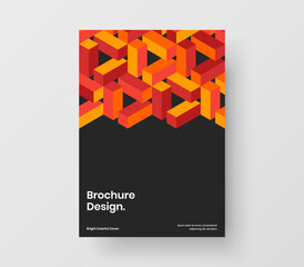 Isolated company identity A4 design vector template. Creative mosaic pattern handbill concept.