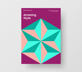 Colorful geometric shapes handbill concept. Modern banner A4 vector design illustration.