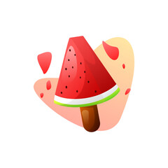 Vector Illustration Watermelon Stick Colorful Graphic