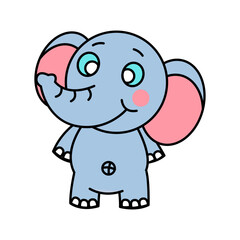 Clipart of cartoon version of elephant,vector illustration