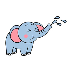 Clipart of cartoon version of elephant,vector illustration