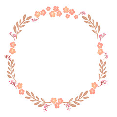 Obraz premium 花のフレーム素材 手描き 梅