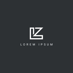 Alphabet letter LZ or ZL icon logo vector. - obrazy, fototapety, plakaty