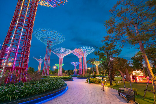 Ho Chi Minh City, Viet Nam 30 August, 2022: Vinhomes Grand Park, a great real estate projects invested by Vingroup in ho chi minh, park in residential area.