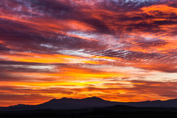 大雪山国立公園、夜明けの朝日岳・日本