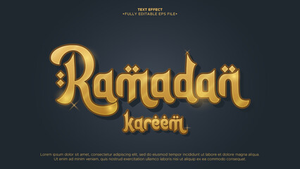 ramadan kareem vector editable text effect