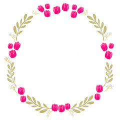 花のフレーム素材　手描き　