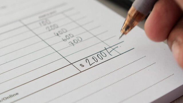  giving a signature on a cash voucher 