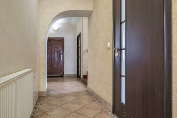 furniture in interior of living room in apartment