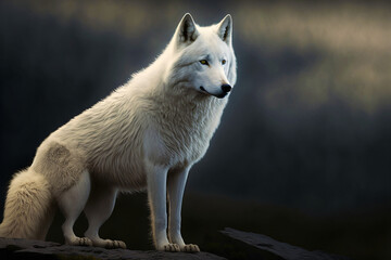 white wolf portrait, wild hunter, generative ai