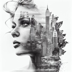 Double exposure portrait © Mils