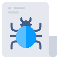 Conceptual flat design icon of infected document 