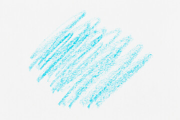 Wax crayon hand drawing blue background