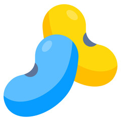 Conceptual flat design icon of beans
