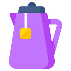 Flat design icon of electric kettle 