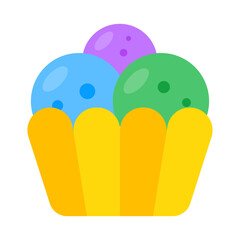 Ice cream cup icon, editable vector