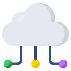 Premium download icon of cloud networking