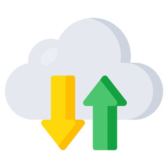 Editable design icon of cloud data transfer