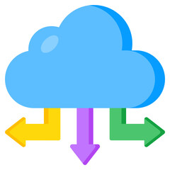 Premium download icon of cloud networking