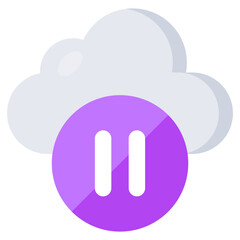 Creative design icon of cloud pause 