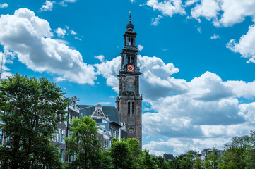 Fototapeta na wymiar Westerkerk Church At Amsterdam The Netherlands 2-7-2019
