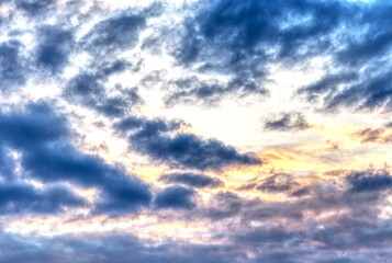 The blue sky and clouds sky. blue sky background before sunset