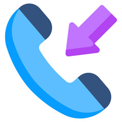 A colored design icon of incoming call