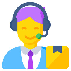 A colored design icon of customer service representative 