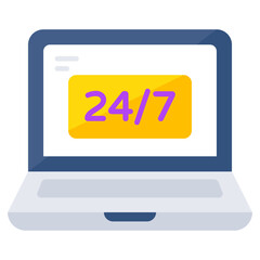 Trendy design icon of 24/7hr service 