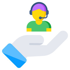 A colored design icon of customer service representative 