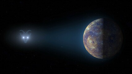 Obraz na płótnie Canvas planet mercury enters retrograde in capricorn