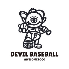 Illustration vector graphic of Devil Baseball, good for logo design