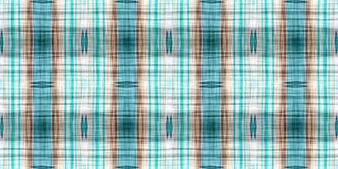  Teal rustic coastal beach house border check fabric tile. Seamless sailor flannel edging trim textile. Gingham blur rustic banner ribbon endless tape.