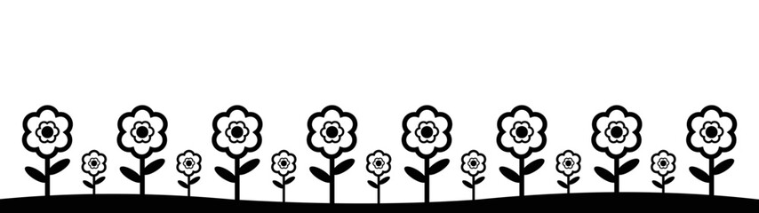 Flower Line art with black color