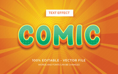 Comic text style editable text effect