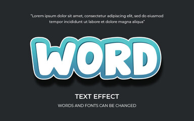 Editable 3D text effect or graphic text style