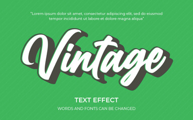 Vintage text style editable text effect
