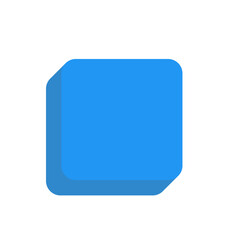 3D blue square icon, 3D stop playing icon