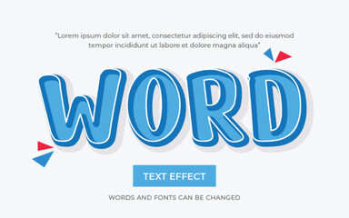 Editable 3D text effect or graphic text style