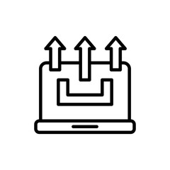 Upload icon in vector. Logotype