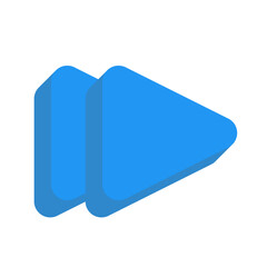 3D blue forward icon