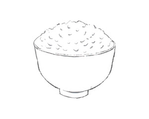 白ご飯　白米　和食　水彩イラスト