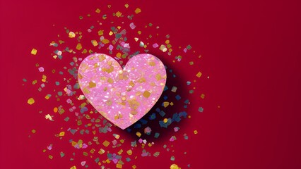 Fototapeta premium Valentine's Day gift background, shopping advertising background, advertising template