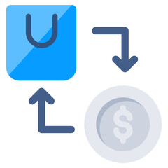 Conceptual flat design icon of cash on delivery