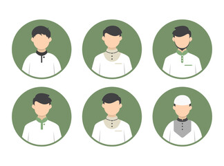 Profil icon flat illustration collection with moslem concept
