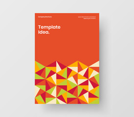 Minimalistic front page A4 vector design layout. Simple geometric shapes booklet illustration.