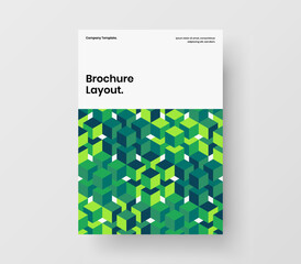 Unique geometric shapes company cover illustration. Original annual report A4 design vector template.