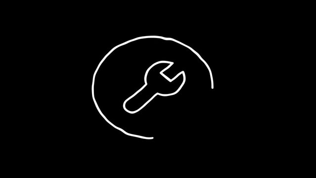 Arrow icon sign or symbol animation. White Highlight Elements. Doodle loop animation. doodle style on transparent background. Jittery Artistic Motion. scribble seamless loop animation.